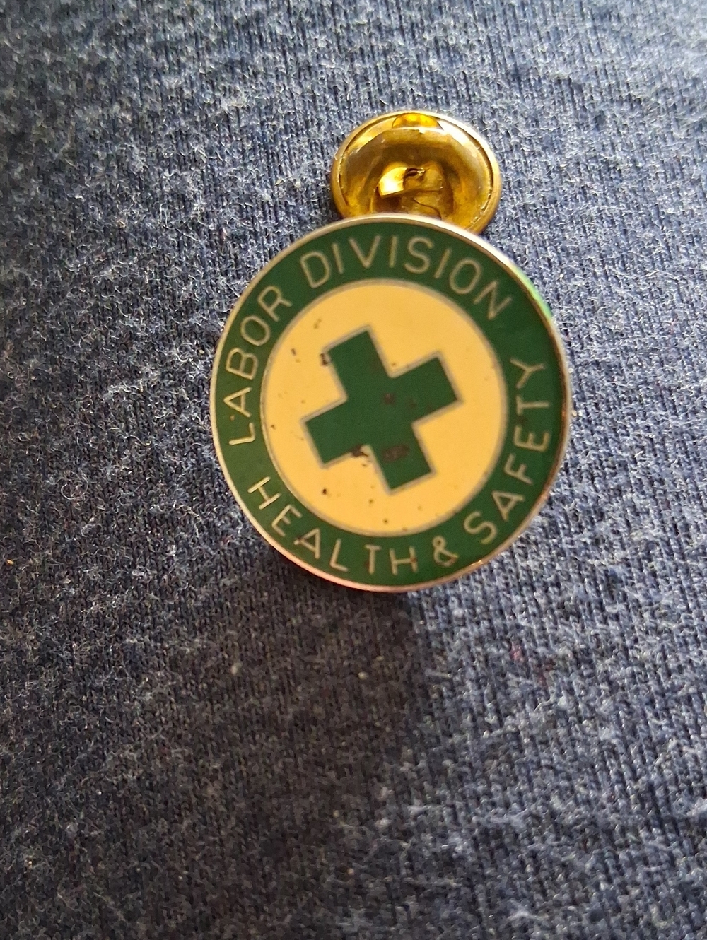 Health & Safety Green Enamel Lapel Pin - Labor Division